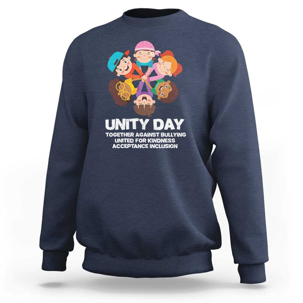 Unity Day Sweatshirt Together Against Bullying Cute Kids End Bullying TS09 Navy Print Your Wear