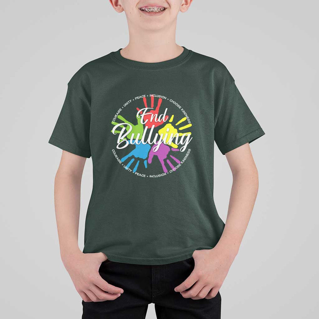 Anti Bullying T Shirt For Kid Choose Kindness Unity Day TS09 Dark Forest Green Print Your Wear