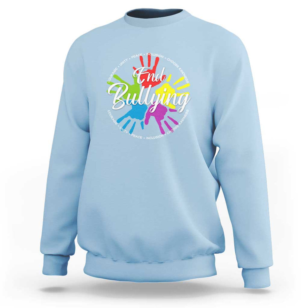 Anti Bullying Sweatshirt Choose Kindness Unity Day TS09 Light Blue Print Your Wear