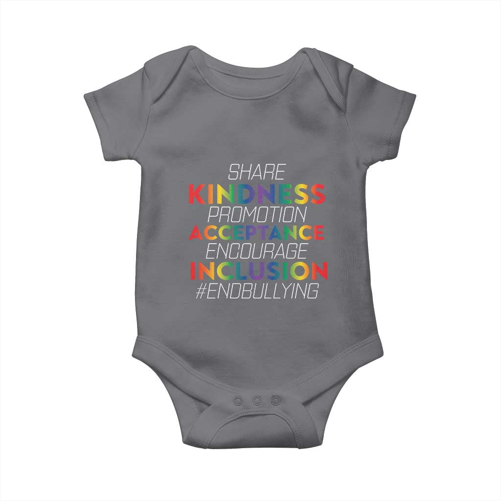 Anti Bullying Baby Onesie Share Kindness Promotion Acceptange Encourage Inclusion TS09 Charcoal Print Your Wear