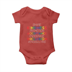 Anti Bullying Baby Onesie Share Kindness Promotion Acceptange Encourage Inclusion TS09 Red Print Your Wear