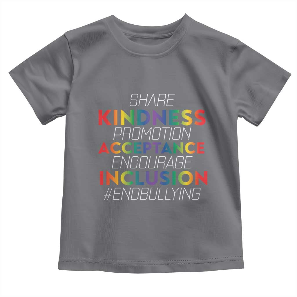 Anti Bullying Baby Shirt Share Kindness Promotion Acceptange Encourage Inclusion TS09 Charcoal Print Your Wear