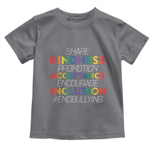 Anti Bullying Baby Shirt Share Kindness Promotion Acceptange Encourage Inclusion TS09 Charcoal Print Your Wear