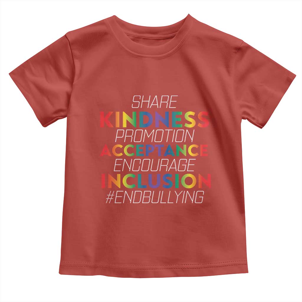 Anti Bullying Baby Shirt Share Kindness Promotion Acceptange Encourage Inclusion TS09 Red Print Your Wear