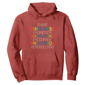 Anti Bullying Hoodie Share Kindness Promotion Acceptange Encourage Inclusion TS09 Red Print Your Wear