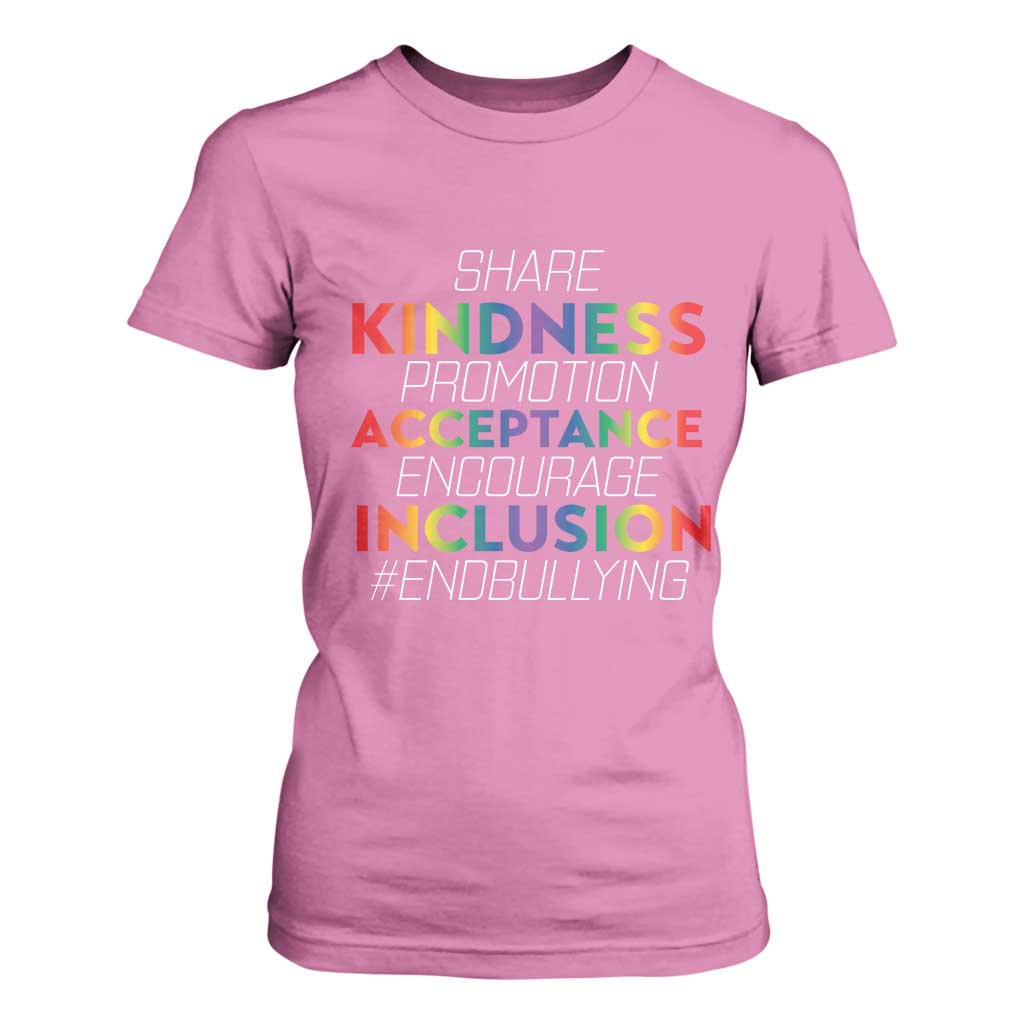 Anti Bullying T Shirt For Women Share Kindness Promotion Acceptange Encourage Inclusion TS09 Azalea Print Your Wear