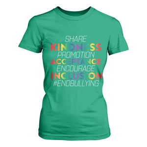 Anti Bullying T Shirt For Women Share Kindness Promotion Acceptange Encourage Inclusion TS09 Irish Green Print Your Wear