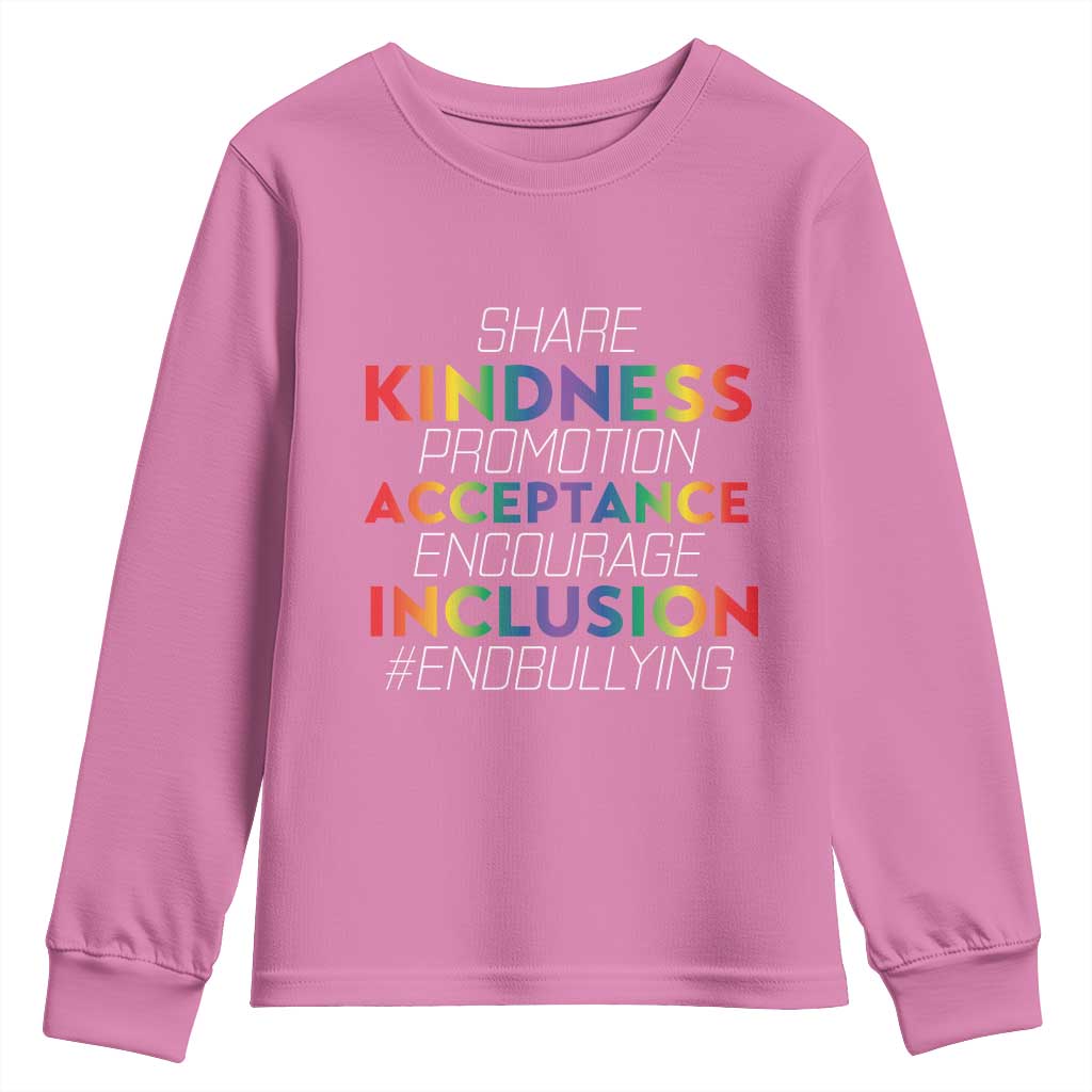 Anti Bullying Youth Sweatshirt Share Kindness Promotion Acceptange Encourage Inclusion TS09 Azalea Print Your Wear