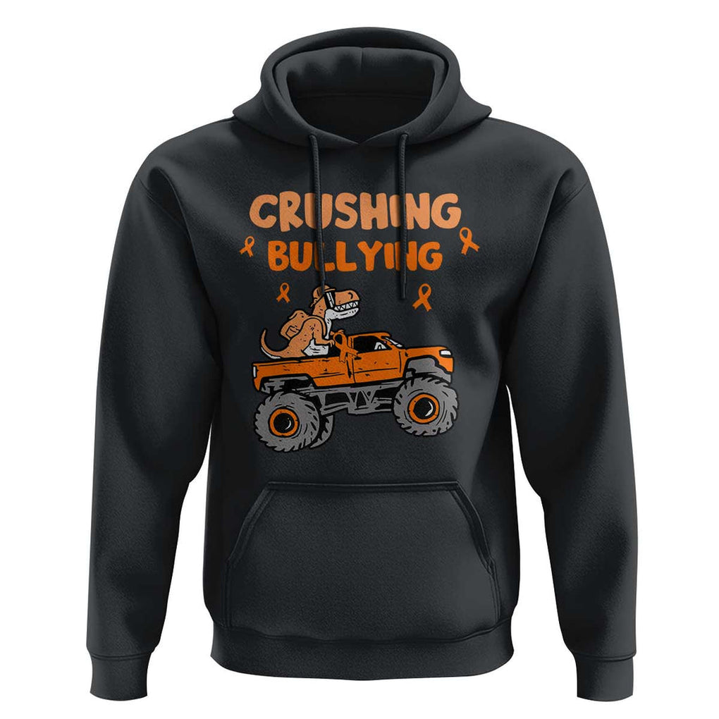 Anti Bullying Hoodie Crushing Bullying Dinosaur Riding Anti Bullying Prevention TS09 Black Print Your Wear