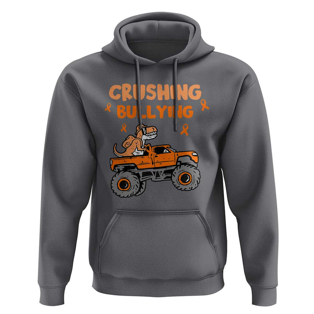 Anti Bullying Hoodie Crushing Bullying Dinosaur Riding Anti Bullying Prevention TS09 Charcoal Print Your Wear