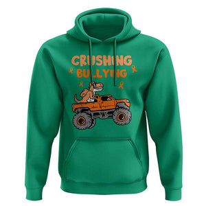 Anti Bullying Hoodie Crushing Bullying Dinosaur Riding Anti Bullying Prevention TS09 Irish Green Print Your Wear