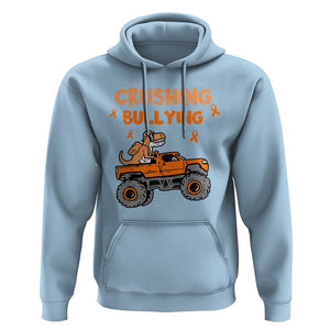 Anti Bullying Hoodie Crushing Bullying Dinosaur Riding Anti Bullying Prevention TS09 Light Blue Print Your Wear