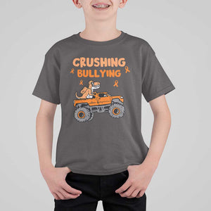 Anti Bullying T Shirt For Kid Crushing Bullying Dinosaur Riding Anti Bullying Prevention TS09 Dark Chocolate Print Your Wear
