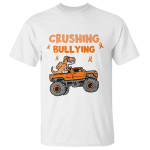 Anti Bullying T Shirt Crushing Bullying Dinosaur Riding Anti Bullying Prevention TS09 White Print Your Wear