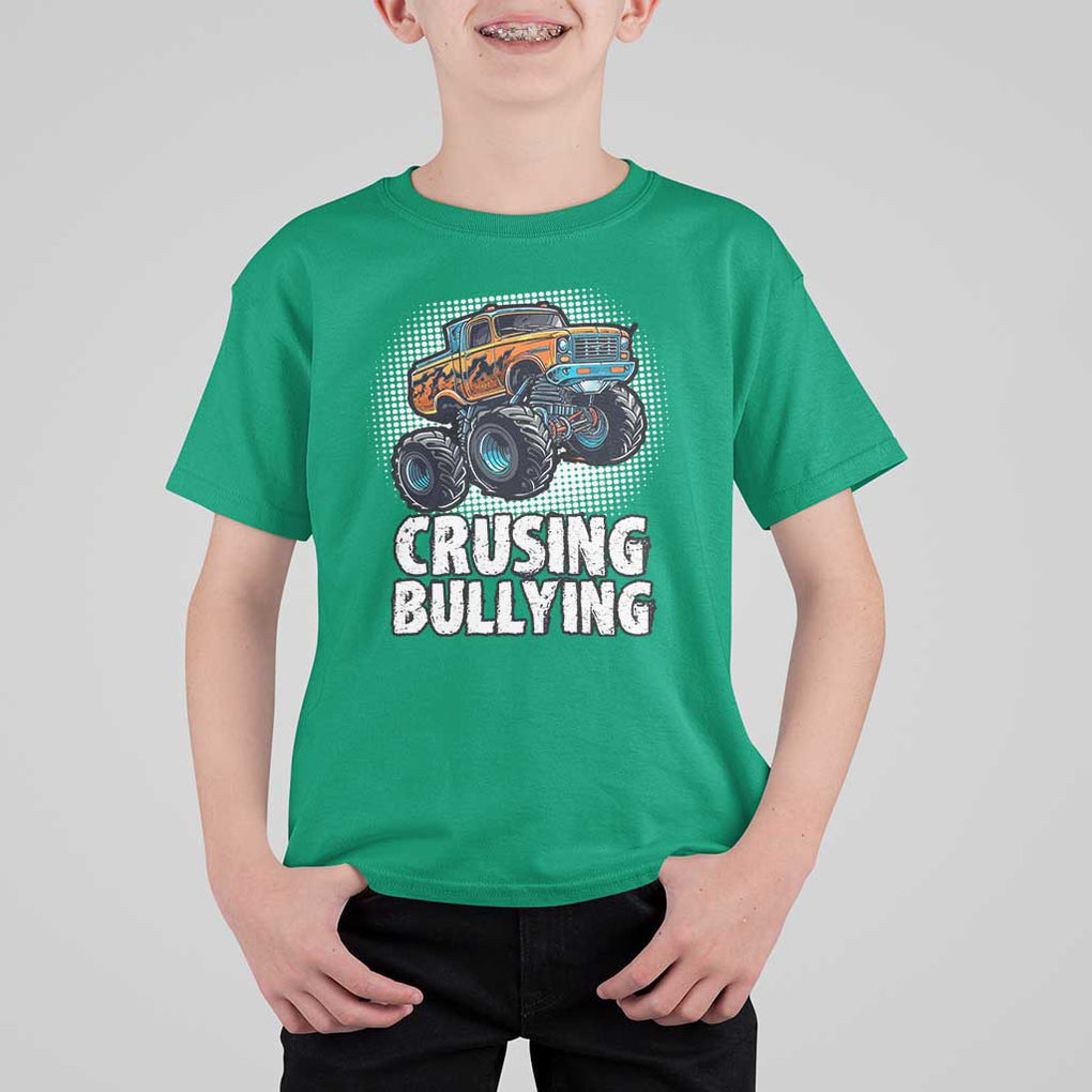 Anti Bullying T Shirt For Kid Crushing Bullying Monster Truck Anti Bullying Prevention TS09 Irish Green Print Your Wear
