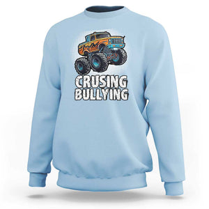 Anti Bullying Sweatshirt Crushing Bullying Monster Truck Anti Bullying Prevention TS09 Light Blue Print Your Wear