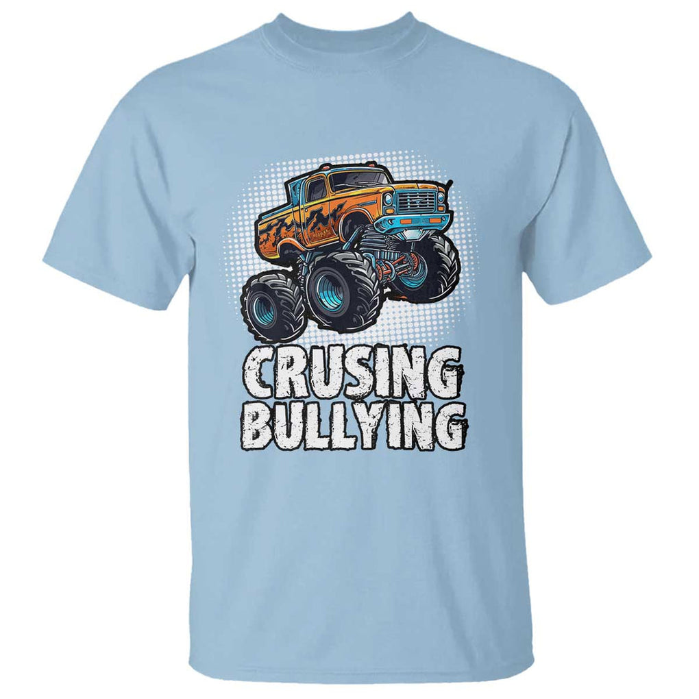 Anti Bullying T Shirt Crushing Bullying Monster Truck Anti Bullying Prevention TS09 Light Blue Print Your Wear