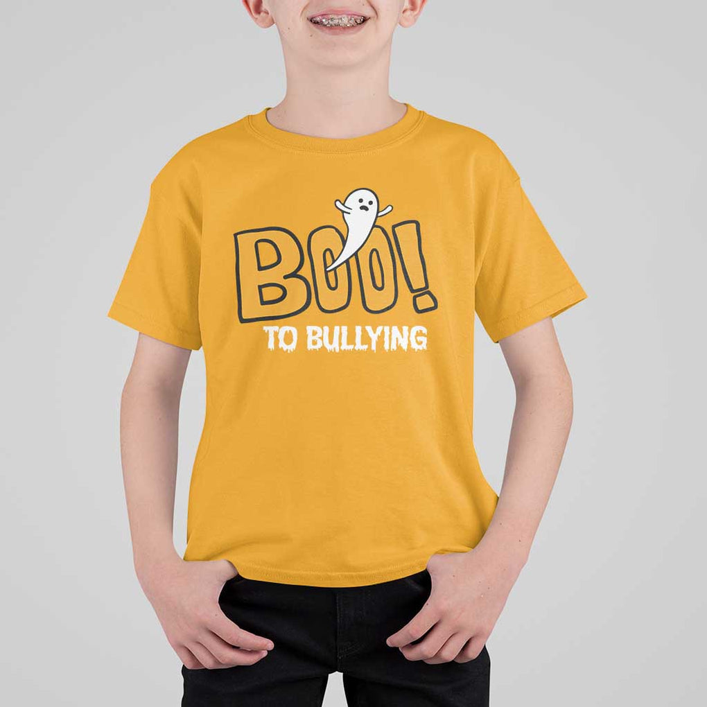 Anti Bullying Halloween T Shirt For Kid Boo To Bullying Spooky Ghost TS09 Gold Print Your Wear