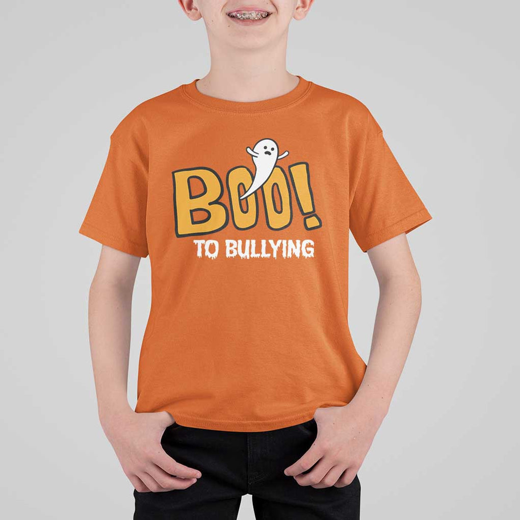 Anti Bullying Halloween T Shirt For Kid Boo To Bullying Spooky Ghost TS09 Orange Print Your Wear