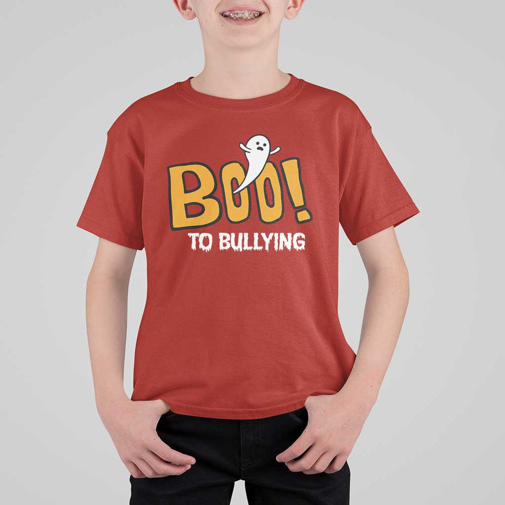 Anti Bullying Halloween T Shirt For Kid Boo To Bullying Spooky Ghost TS09 Red Print Your Wear