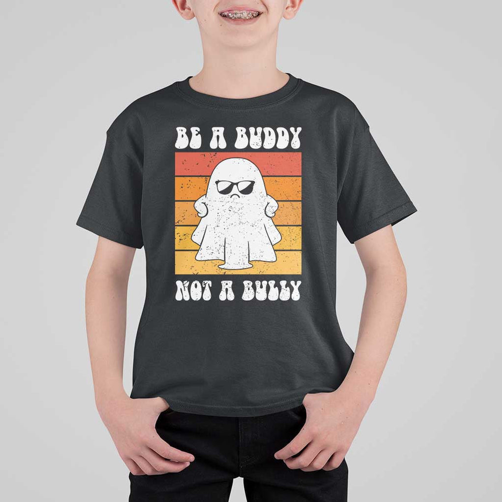 Anti Bullying T Shirt For Kid Be A Buddy Not A Bully Unity Day Retro Ghost TS09 Black Print Your Wear