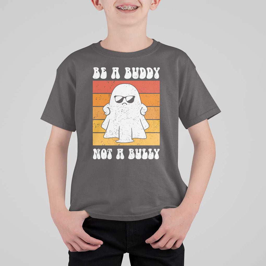 Anti Bullying T Shirt For Kid Be A Buddy Not A Bully Unity Day Retro Ghost TS09 Dark Chocolate Print Your Wear