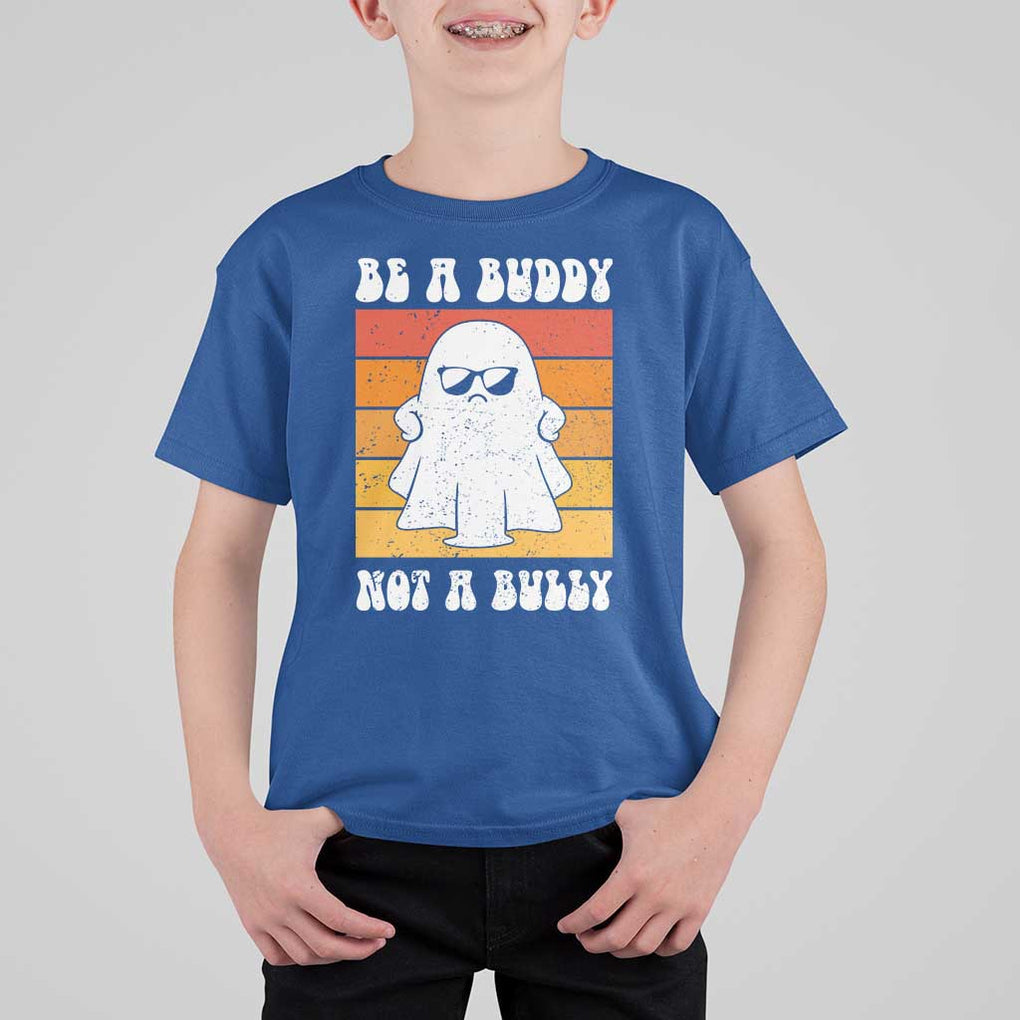 Anti Bullying T Shirt For Kid Be A Buddy Not A Bully Unity Day Retro Ghost TS09 Royal Blue Print Your Wear