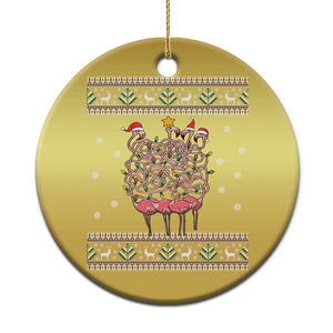 Funny Flamingo Family Xmas Light Tangled Christmas Ornament TS09 Print Your Wear