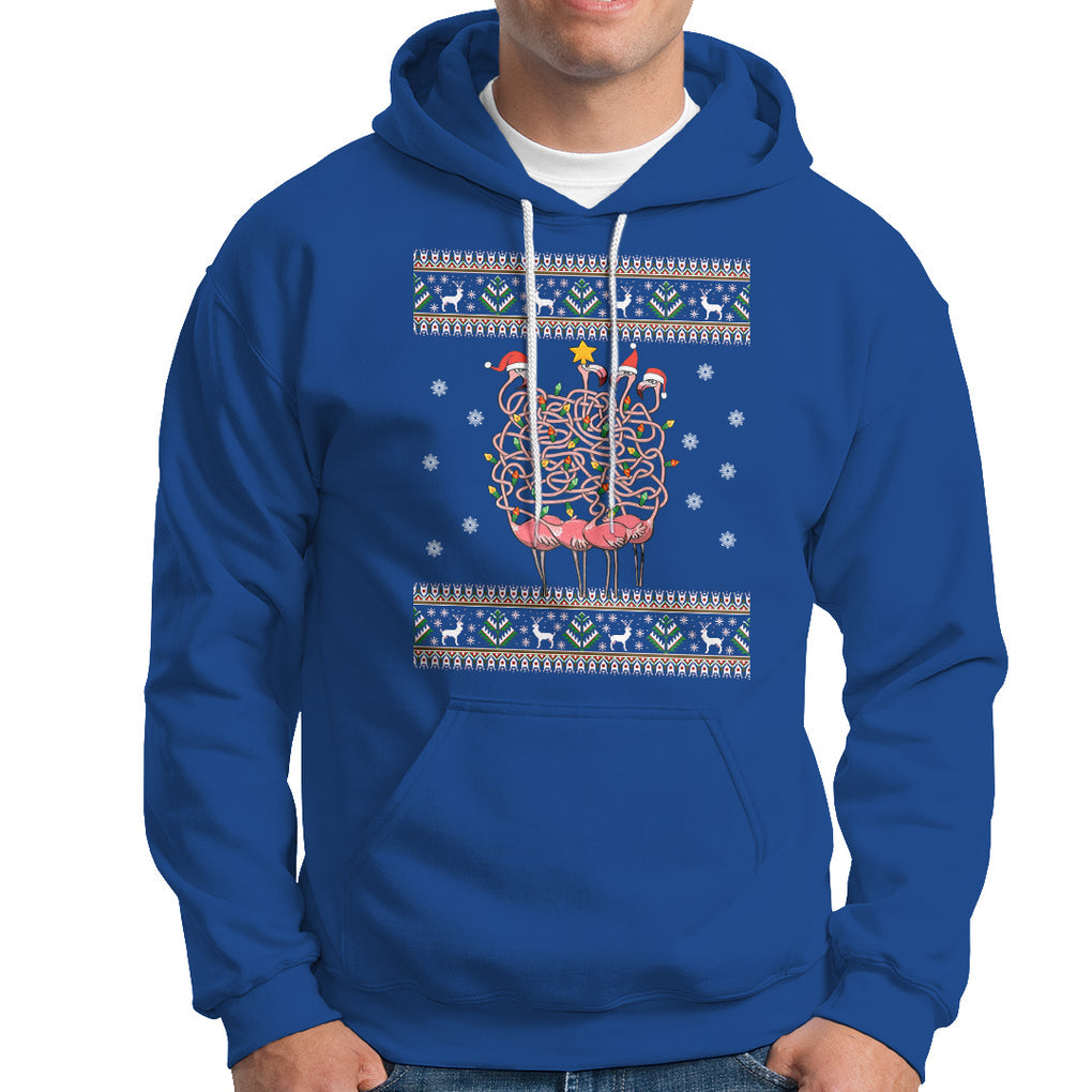 Funny Flamingo Family Christmas Light Tangled Hoodie TS09 Printyourwear