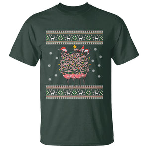 Funny Flamingo Family Christmas Light Tangled T Shirt TS09 Printyourwear