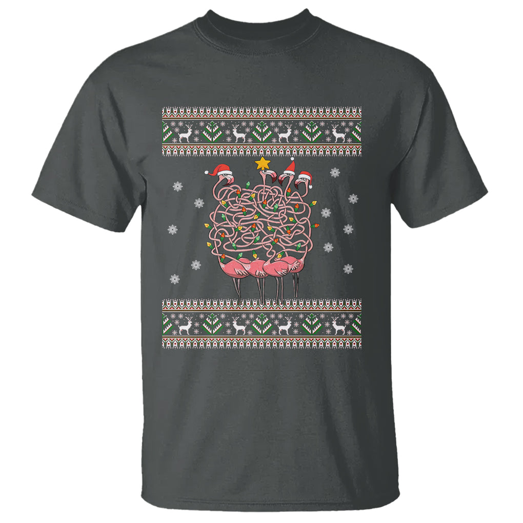 Funny Flamingo Family Christmas Light Tangled T Shirt TS09 Printyourwear