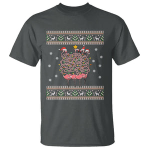 Funny Flamingo Family Christmas Light Tangled T Shirt TS09 Printyourwear