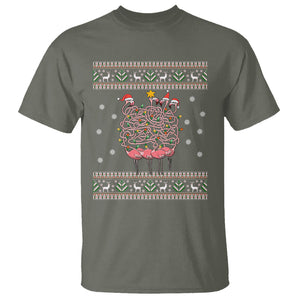 Funny Flamingo Family Christmas Light Tangled T Shirt TS09 Printyourwear