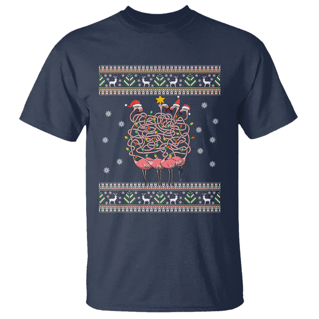 Funny Flamingo Family Christmas Light Tangled T Shirt TS09 Printyourwear