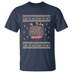 Funny Flamingo Family Christmas Light Tangled T Shirt TS09 Printyourwear
