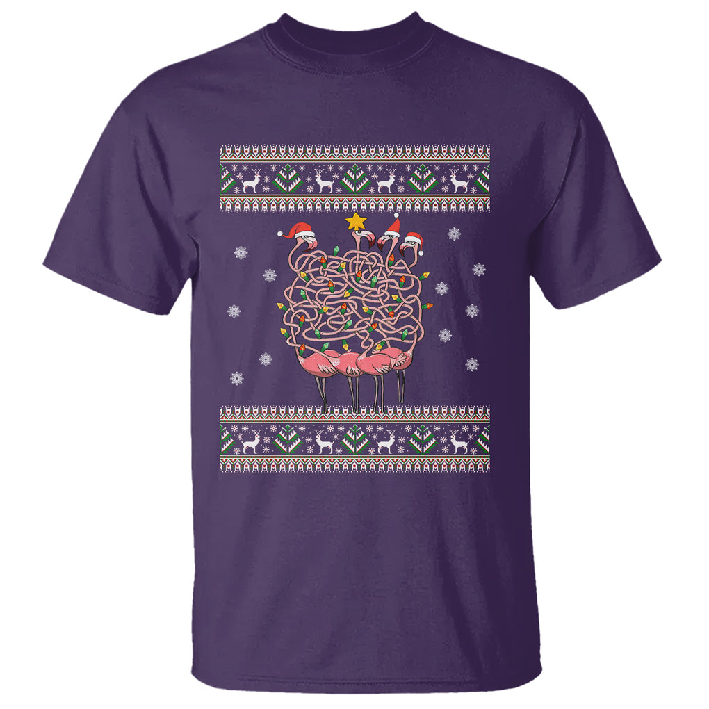Funny Flamingo Family Christmas Light Tangled T Shirt TS09 Printyourwear