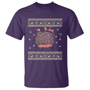 Funny Flamingo Family Christmas Light Tangled T Shirt TS09 Printyourwear