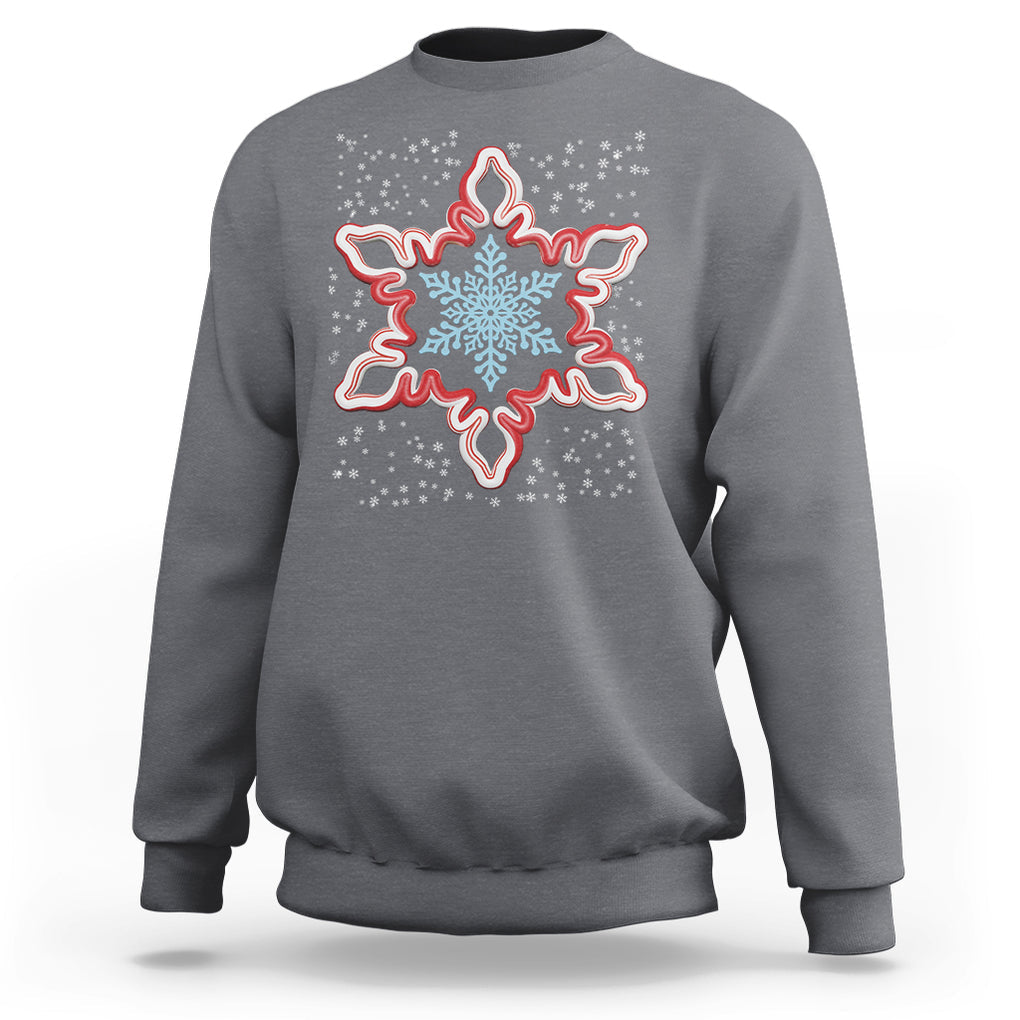 Snowflake Candy Cane Snow Christmas Pajamas Sweatshirt TS09 Charcoal Printyourwear