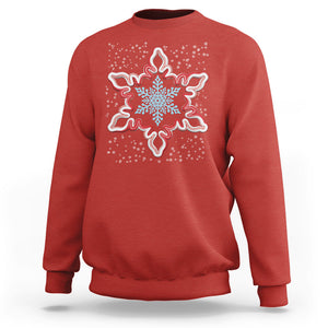 Snowflake Candy Cane Snow Christmas Pajamas Sweatshirt TS09 Red Printyourwear