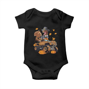 Thanksgiving Baby Onesie Dinosaur Turkey Riding Truck Monster TS09 Black Print Your Wear