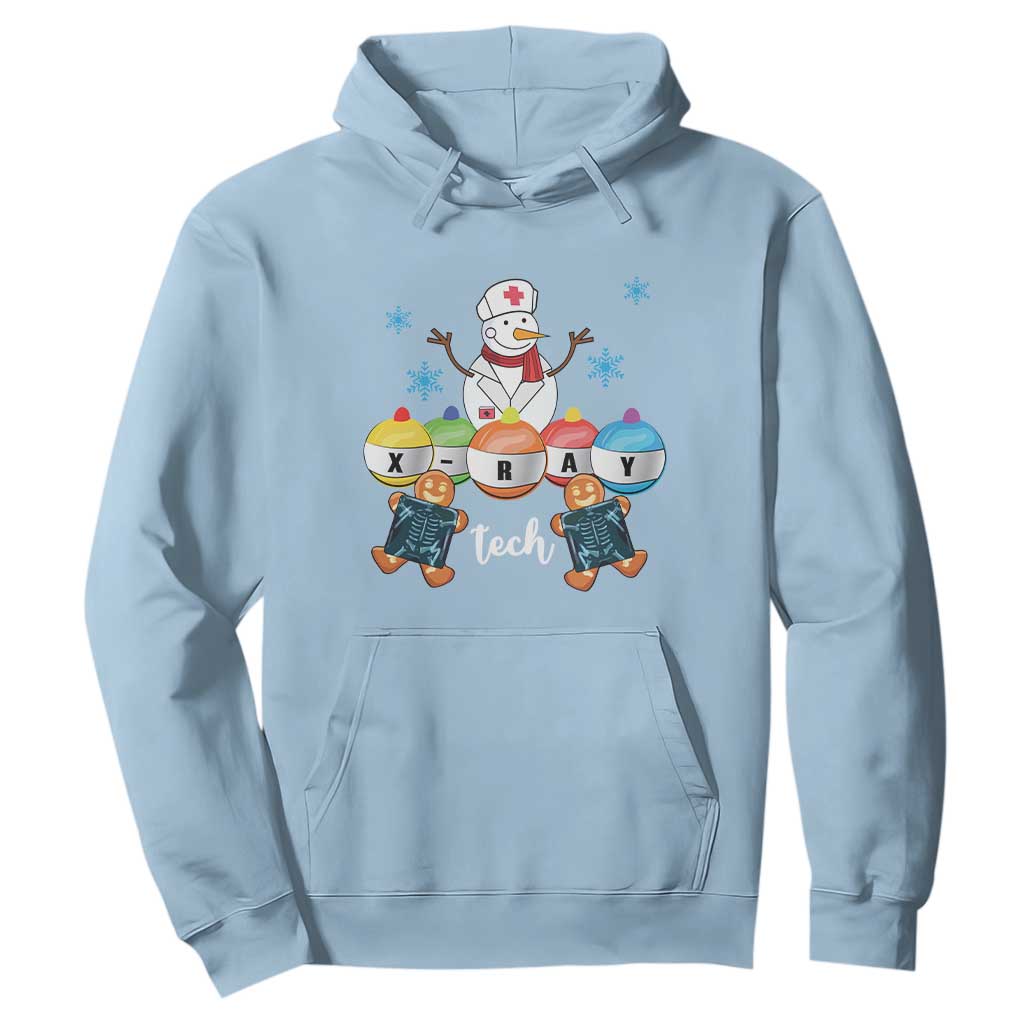 Funny Chrsitmas Hoodie Snowman Nurse Xray Gingerbread TS09 Light Blue Print Your Wear