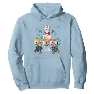 Funny Chrsitmas Hoodie Snowman Nurse Xray Gingerbread TS09 Light Blue Print Your Wear