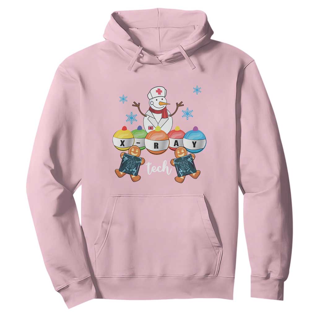 Funny Chrsitmas Hoodie Snowman Nurse Xray Gingerbread TS09 Light Pink Print Your Wear