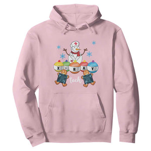 Funny Chrsitmas Hoodie Snowman Nurse Xray Gingerbread TS09 Light Pink Print Your Wear
