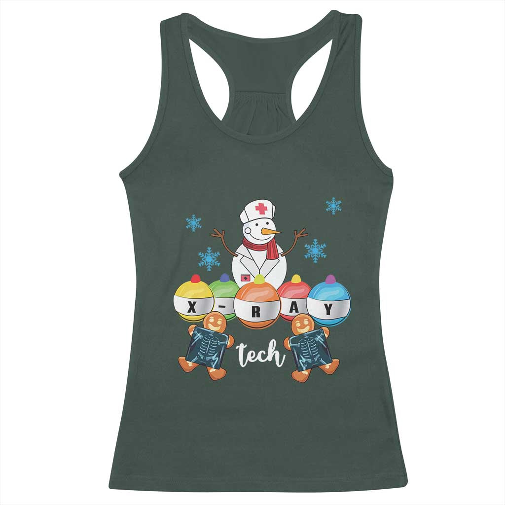 Funny Chrsitmas Racerback Tank Top Snowman Nurse Xray Gingerbread TS09 Dark Forest Green Print Your Wear