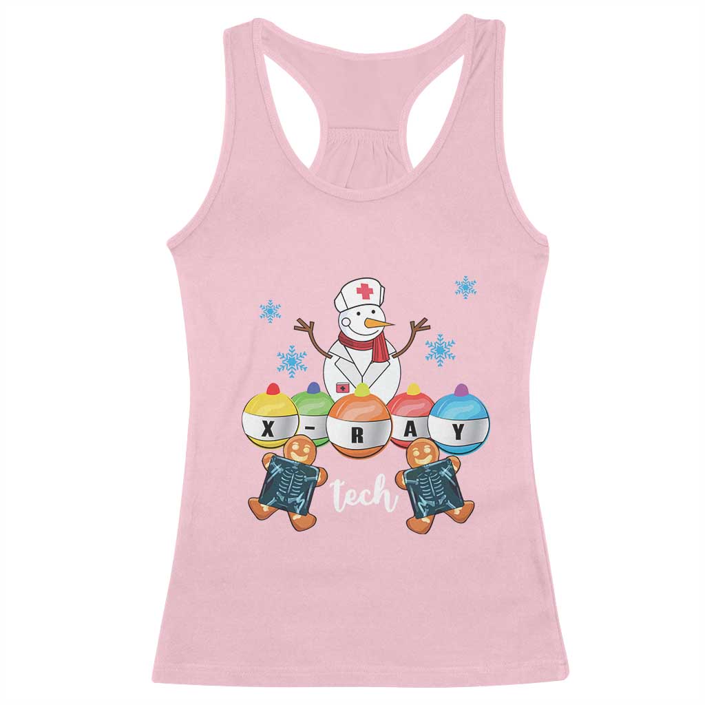 Funny Chrsitmas Racerback Tank Top Snowman Nurse Xray Gingerbread TS09 Light Pink Print Your Wear