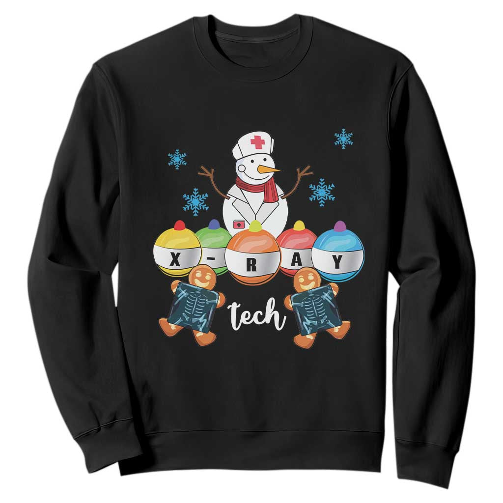 Funny Chrsitmas Sweatshirt Snowman Nurse Xray Gingerbread TS09 Black Print Your Wear