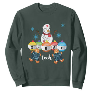 Funny Chrsitmas Sweatshirt Snowman Nurse Xray Gingerbread TS09 Dark Forest Green Print Your Wear