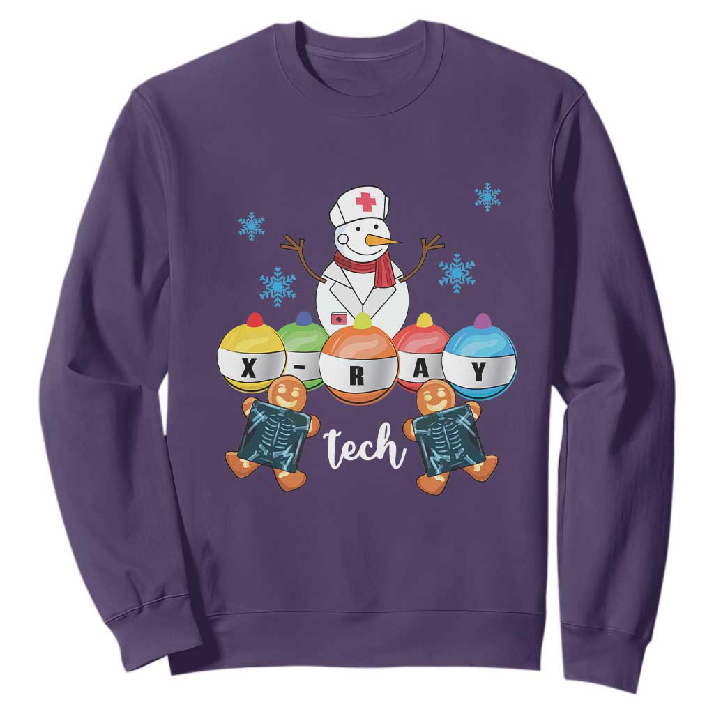 Funny Chrsitmas Sweatshirt Snowman Nurse Xray Gingerbread TS09 Purple Print Your Wear