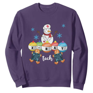 Funny Chrsitmas Sweatshirt Snowman Nurse Xray Gingerbread TS09 Purple Print Your Wear
